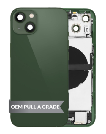 Back Housing Frame with Charging Port Flex & Small Parts for iPhone 13 (GREEN) (US Version) (OEM Pull A Grade)