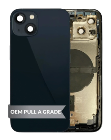 Back Housing Frame with Small Components Pre-Installed for iPhone 13 (MIDNIGHT) (US Version) (OEM Pull A Grade)