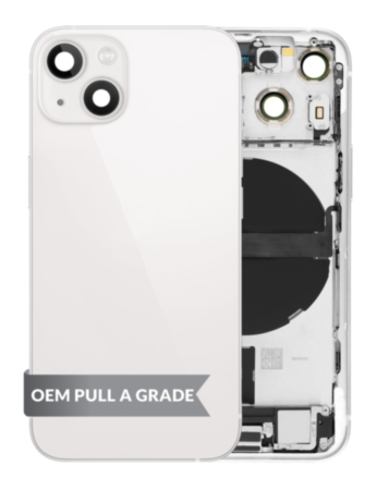 Back Housing Frame with Charging Port Flex & Small Parts for iPhone 13 Mini (STARLIGHT) (US Version) (OEM Pull A Grade)
