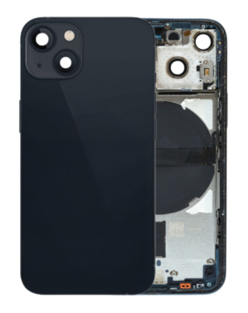 Back Housing Frame (MIDNIGHT) (US Version) (OEM Pull A Grade) with Small Components Pre-Installed for iPhone 13 Mini