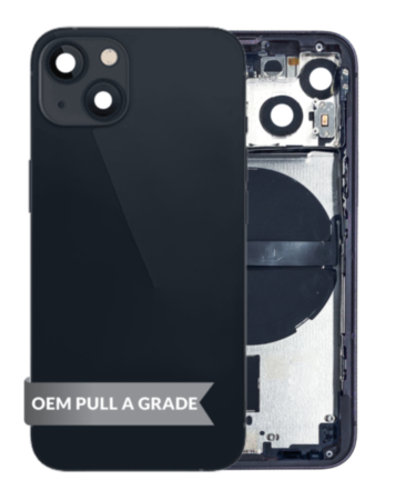 Housing Frame with Small Parts Pre-Installed for iPhone 13 Mini (BLACK) (International) (OEM Pull A Grade)