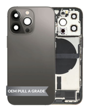 Back Housing Frame with Charging Port Flex & Small Parts for iPhone 13 Pro (GRAPHITE) (US Version) (OEM Pull A Grade)