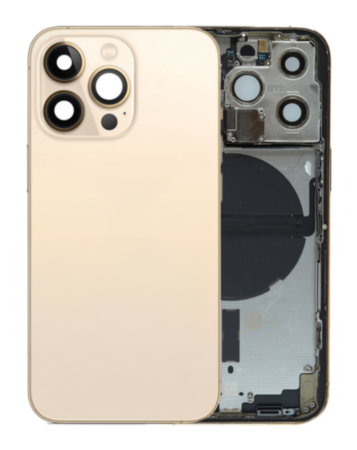 Back Housing Frame (GOLD) (US Version) (OEM Pull A Grade) with Small Components Pre-Installed for iPhone 13 Pro