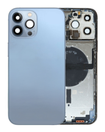 Back Housing Frame with Small Components Pre-Installed for iPhone 13 Pro Max (SIERRA BLUE) (US Version) (OEM Pull A Grade)
