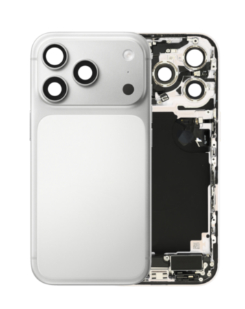Back Housing Frame with Charging Port Flex & Small Parts for iPhone 17 Pro (SILVER) (US Version) (OEM Pull A Grade)