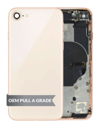 Back Housing Frame with Small Components Pre-Installed for iPhone 8 (GOLD) (OEM Pull A Grade)