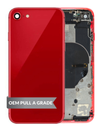 Back Housing Frame with Small Components Pre-Installed for iPhone 8 (RED) (OEM Pull A Grade)