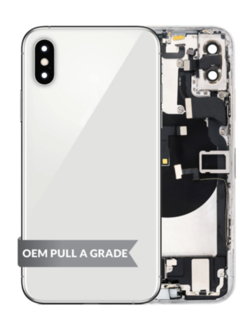 Back Housing Frame with Charging Port Flex & Small Parts for iPhone XS (SILVER) (OEM Pull A Grade)
