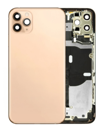 Back Housing Frame (GOLD) (OEM Pull B Grade) with Small Components Pre-Installed for iPhone 11 Pro Max