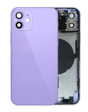 Back Housing Frame with Small Components Pre-Installed for iPhone 12 (PURPLE) (OEM Pull B Grade)
