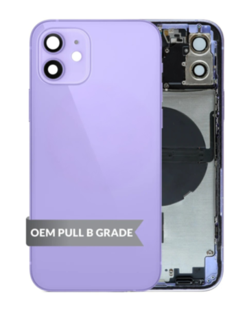 Back Housing Frame with Small Components Pre-Installed for iPhone 12 (PURPLE) (OEM Pull B Grade)