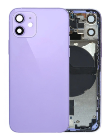 Back Housing Frame (PURPLE) (OEM Pull B Grade) with Small Components Pre-Installed for iPhone 12 Mini
