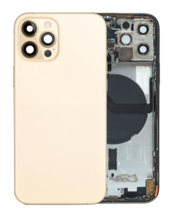 Back Housing Frame with Small Components Pre-Installed for iPhone 12 Pro (GOLD) (OEM Pull B Grade)