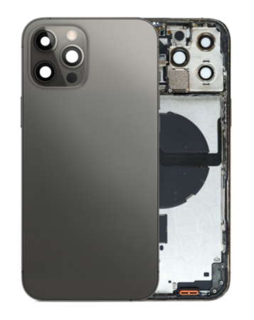 Back Housing Frame with Small Components Pre-Installed for iPhone 12 Pro Max (GRAPHITE) (OEM Pull B Grade)