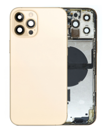 Back Housing Frame with Small Components Pre-Installed for iPhone 12 Pro Max (GOLD) (OEM Pull B Grade)