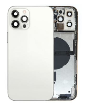 Back Housing Frame with Small Components Pre-Installed for iPhone 12 Pro Max (SILVER) (OEM Pull B Grade)