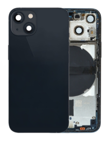 Back Housing Frame (MIDNIGHT) (US Version) (OEM Pull B Grade) with Small Components Pre-Installed for iPhone 13 Mini