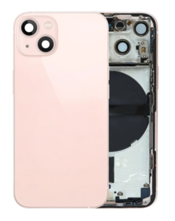 Back Housing Frame (PINK) (US Version) (OEM Pull B Grade) with Small Components Pre-Installed for iPhone 13 Mini