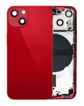 Back Housing Frame (RED) (US Version) (OEM Pull B Grade) with Small Components Pre-Installed for iPhone 13 Mini