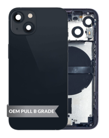 Housing Frame with Small Parts Pre-Installed for iPhone 13 Mini (BLACK) (International) (OEM Pull B Grade)