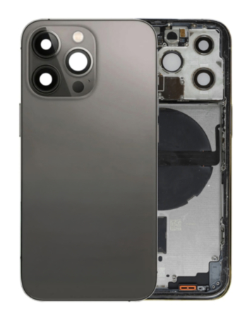 Back Housing Frame (GRAPHITE) (US Version) (OEM Pull B Grade) with Small Components Pre-Installed for iPhone 13 Pro