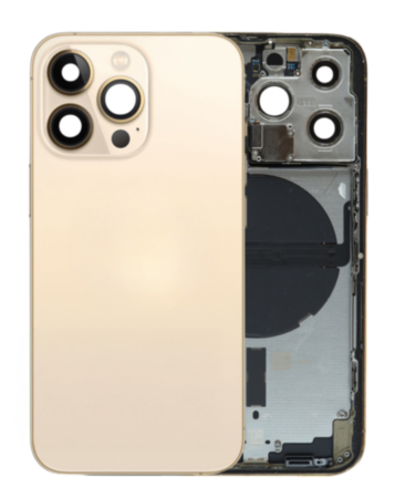 Back Housing Frame (GOLD) (US Version) (OEM Pull B Grade) with Small Components Pre-Installed for iPhone 13 Pro