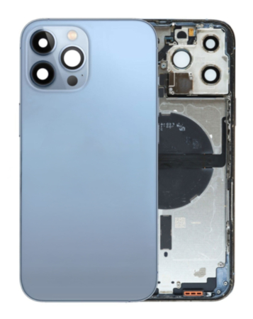 Back Housing Frame (SIERRA BLUE) (US Version) (OEM Pull B Grade) with Small Components Pre-Installed for iPhone 13 Pro Max