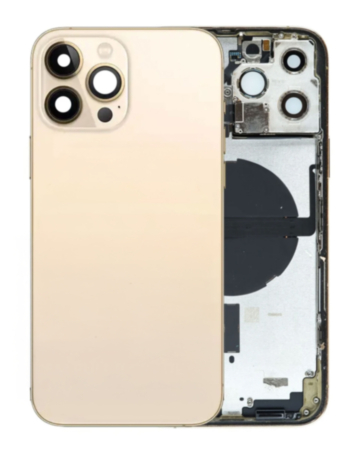 Back Housing Frame with Small Components Pre-Installed for iPhone 13 Pro Max (GOLD) (US Version) (OEM Pull B Grade)