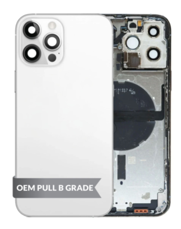 Back Housing Frame with Small Components Pre-Installed for iPhone 13 Pro Max (SILVER) (US Version) (OEM Pull B Grade)