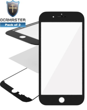 iPhone 8 Plus OCA Master (Front Glass + Frame + OCA Pre-Installed) (3in1) (BLACK) (Pack of 2)