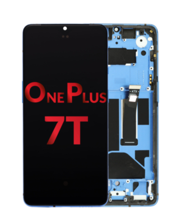 OLED Assembly with Frame for OnePlus 7T (GLACIER BLUE) (Aftermarket OLED)