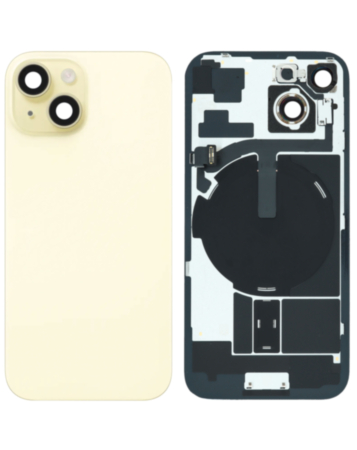 Back Glass with MagSafe Magnet & NFC & Flashlight Flex for iPhone 15 (YELLOW) (OEM Pull B Grade)
