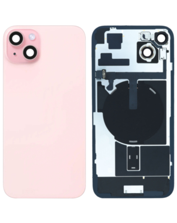 Back Glass with MagSafe Magnet & NFC & Flashlight Flex for iPhone 15 Plus (PINK) (OEM Pull A Grade)