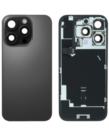 Back Glass with MagSafe Magnet & NFC & Flashlight Flex for iPhone 16 Pro (BLACK TITANIUM) (OEM Pull B Grade)