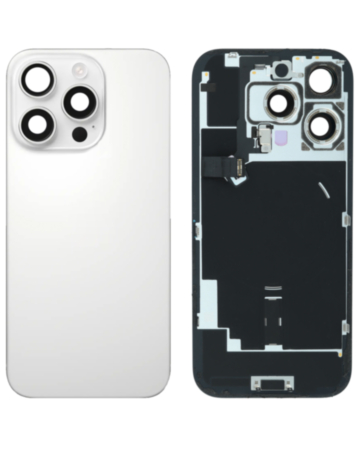 Back Glass with MagSafe Magnet & NFC & Flashlight Flex for iPhone 16 Pro (WHITE TITANIUM) (OEM Pull B Grade)