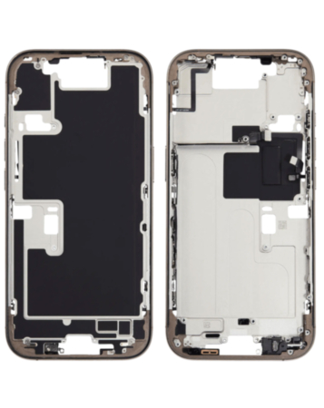 Middle Frame with Photo Capture Button and Small Parts for iPhone 16 Pro (DESERT TITANIUM) (International Version) (OEM Pull B Grade)