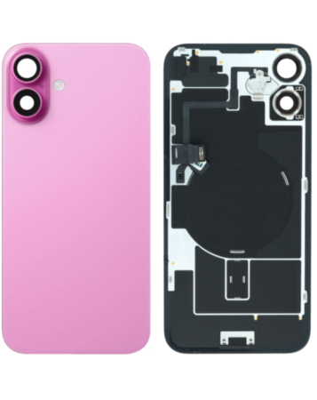 Back Glass with MagSafe Magnet & NFC & Flashlight Flex for iPhone 16 Plus (PINK) (OEM Pull B Grade)
