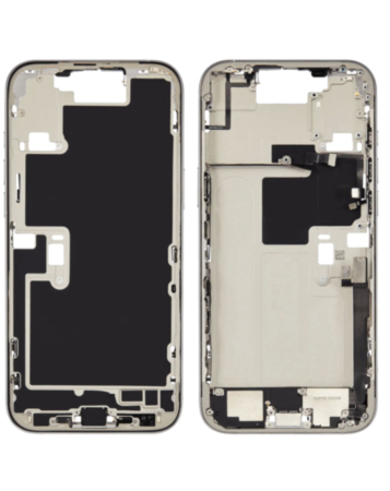 Middle Frame with Photo Capture Button and Small Parts for iPhone 16 Pro Max (WHITE TITANIUM) (International Version) (OEM Pull A Grade)