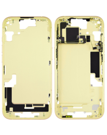 Middle Frame with Small Parts for iPhone 15 (YELLOW) (US Version) (OEM PULL B Grade)
