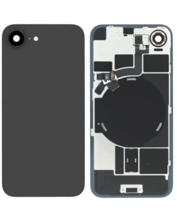 Back Glass with Frame and Wireless NFC Charging Flex and MagSafe Magnet for iPhone 17e (BLACK) (OEM Pull A Grade)