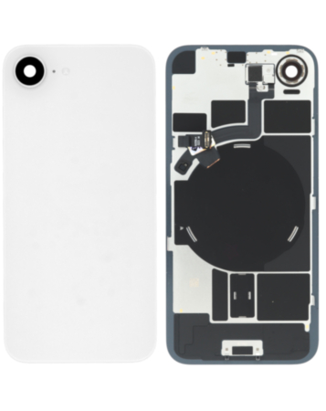 Back Glass with Frame and Wireless NFC Charging Flex and MagSafe Magnet for iPhone 17e (WHITE) (OEM Pull A Grade)