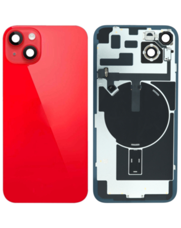 Back Glass with MagSafe Magnet & NFC & Flashlight Flex for iPhone 14 Plus (RED) (OEM Pull B Grade)