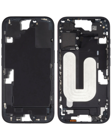 Middle Frame with Photo Capture Button and Small Parts for iPhone 16 (BLACK) (US Version) (OEM Pull B Grade)