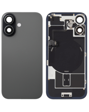 Back Glass with Frame and Wireless NFC Charging Flex and MagSafe Magnet for iPhone 17 (BLACK) (OEM Pull B Grade)
