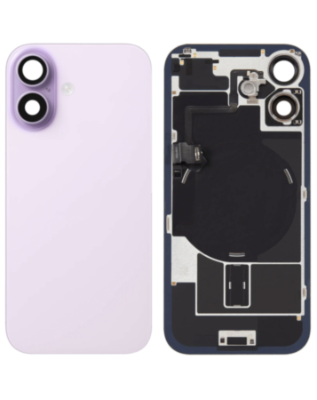 Back Glass with Frame and Wireless NFC Charging Flex and MagSafe Magnet for iPhone 17 (LAVENDER) (OEM Pull B Grade)