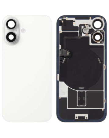 Back Glass with Frame and Wireless NFC Charging Flex and MagSafe Magnet for iPhone 17 (WHITE) (OEM Pull B Grade)