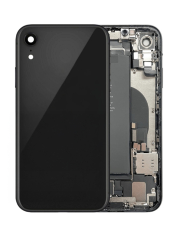 Back Housing Frame with Small Components Pre-Installed for iPhone XR (BLACK) (OEM Pull D Grade) (Only Ground Shipping)