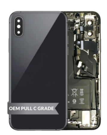 Back Housing with Small & Battery Pre-Installed for iPhone XS (SPACE GRAY) (OEM Pull C Grade) (Only Ground Shipping)