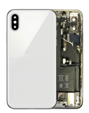 Back Housing Frame with Small Components Pre-Installed for iPhone XS (SILVER) (OEM Pull C Grade) (Only Ground Shipping)