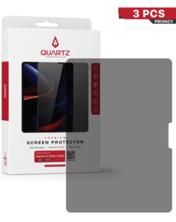QUARTZ Privacy Tempered Glass for iPad Pro 13 (2024 / 2025) (Pack of 3)